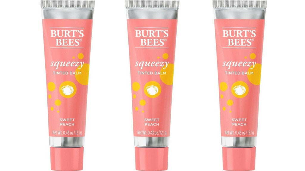 BL Burts Bees Tinted Lip Balm Squeezy Sweet Peach (3 Pieces)