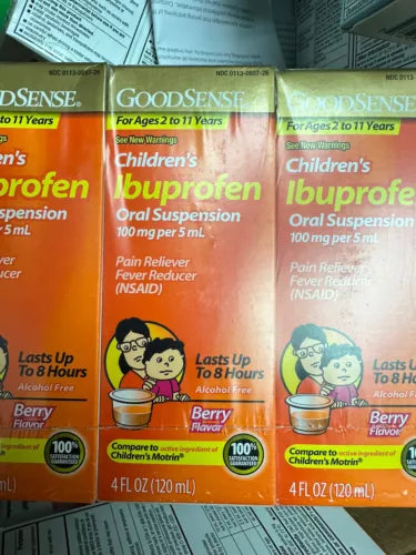 GoodSense Ibuprofen Children's Oral Suspension Pain Reliever Liquid, Berry, 4...