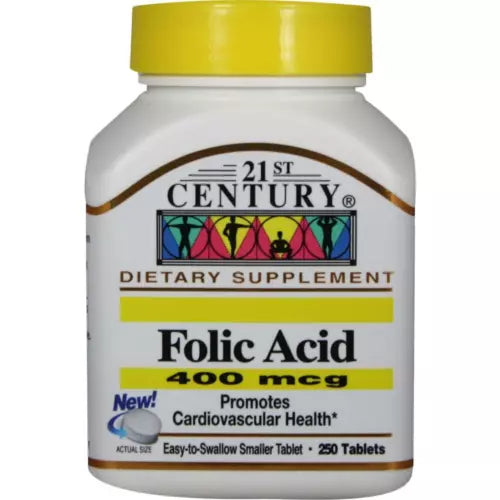 21st Century Folic Acid 400 mcg - Heart Health Support 250 tablets