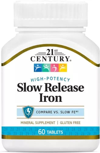 2 Pack 21st Century High Potency Slow Release Iron Compared to Slow Fe