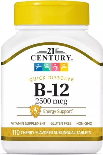 2 Pack 21st Century Quick Dissolve- Sublingual B-12 (2500 mcg) Cherry Flavored