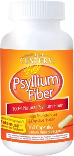 2 pack Psyllium Fiber 100% Natural equivalent to Metamucil 160 count