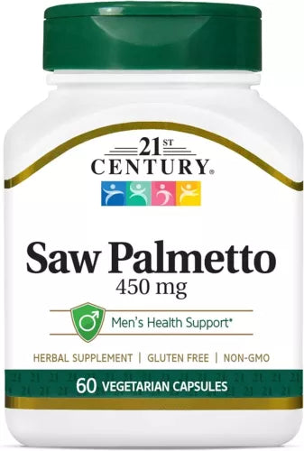 21st Century Saw Palmetto Extract Herbal Supplement Vegetarian Capsules 60 Count