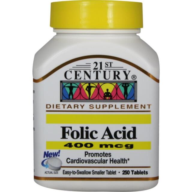 21st Century Folic Acid 400 mcg - Heart Health Support  250 tablets