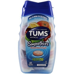 Tums Smoothies Assorted Fruit, 60 Chewable Tablets  Pack of 2