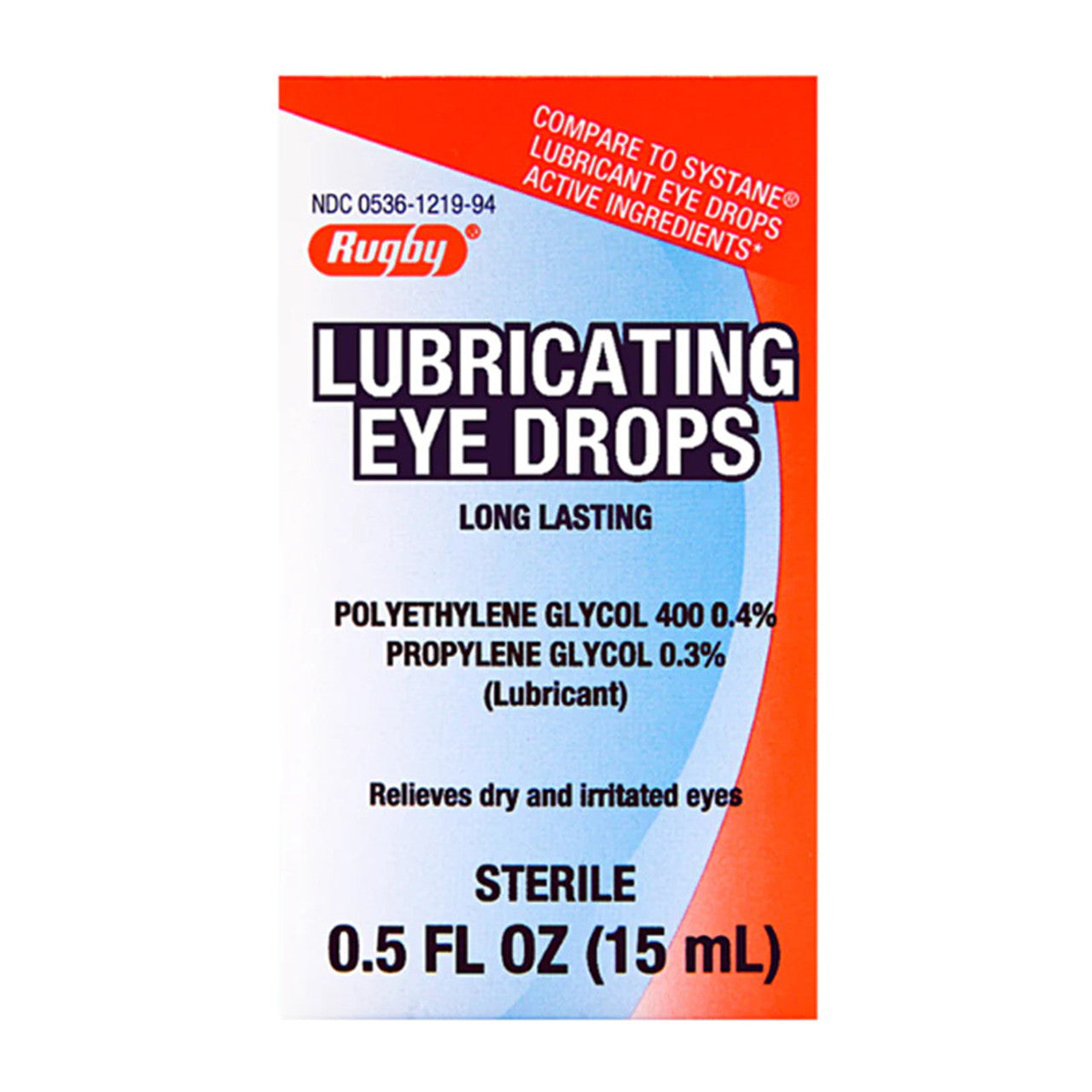 Rugby Lubricating Eye Drops for Dry and Irritated Eyes, 15 Ml