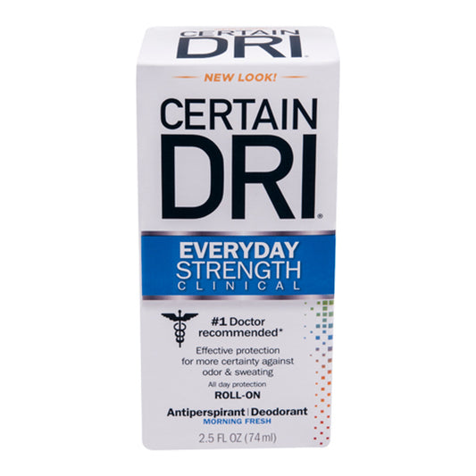 Certain Dri Everyday Strength Clinical Deodorant Roll-On, Morning Fresh - 2.5 Oz