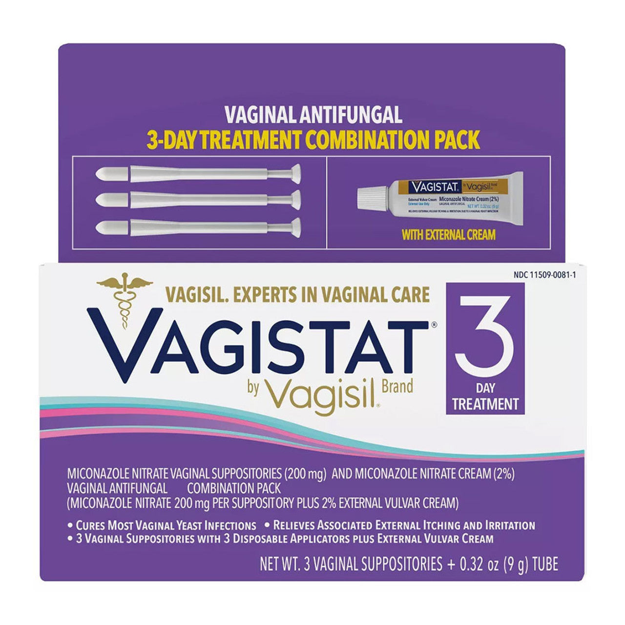 Vagisil Vagistat 3 Day Yeast Infection Treatment For Women, 0.32 Oz