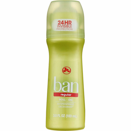 Ban Antiperspirant and Deodorant, Original Roll On, Regular, 3.5 Oz