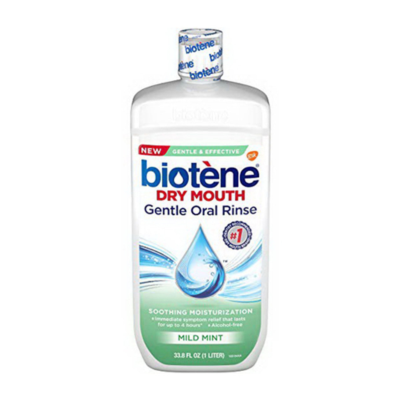 Biotene Dry Mouth Gentle Oral Rinse, Mild Mint, 33.8 Oz