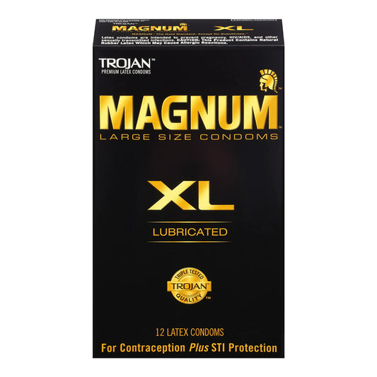 Trojan Magnum XL Lubricated Large Size Latex Condoms - 12 Ea/Pack, 4 Pack