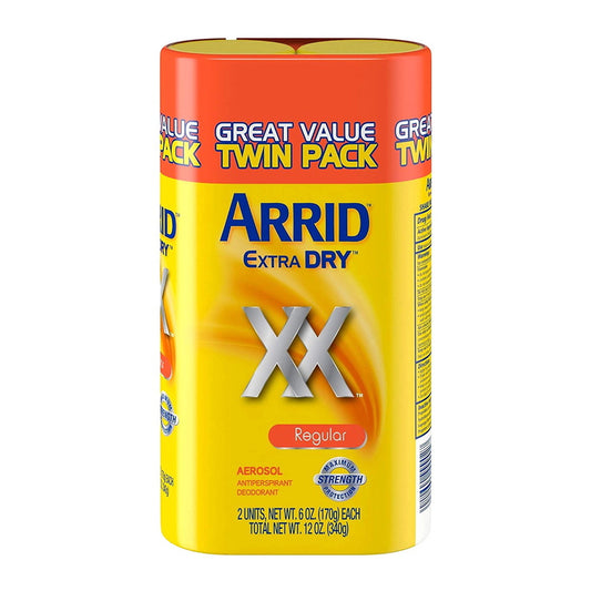 Arrid Extra Dry XX Aerosol Antiperspirant Deodorant, Regular, Twin Pack, 1 Ea