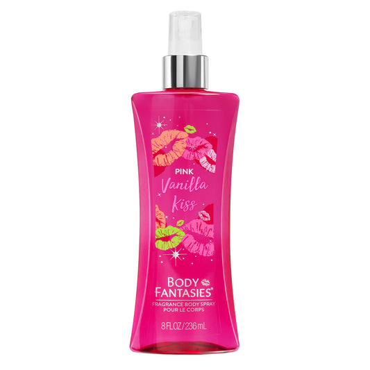 Body Fantasies Signature Pink Vanilla Kiss Fantasy Fragrance Body Spray, 8 Oz