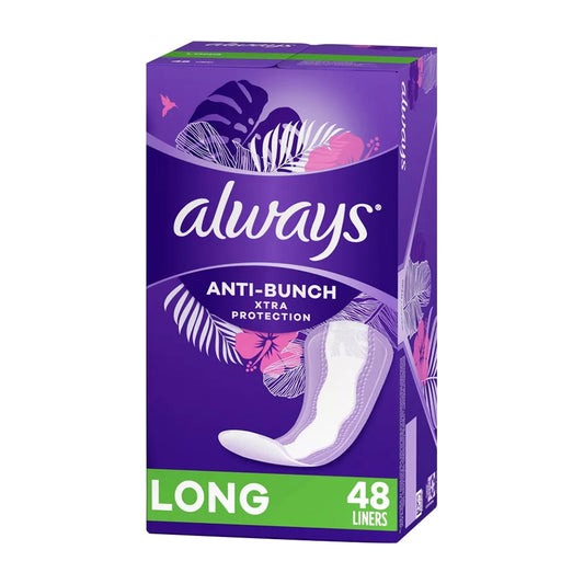 Always Anti-Bunch Xtra Protection Daily Long Liners, 48 Ea