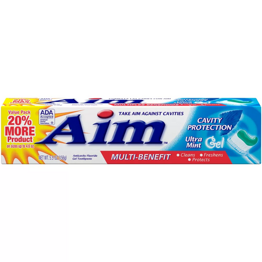 Aim Multi-Benefit CaVitamins y Protection Ultra Mint Gel Toothpaste, 5.5 Oz