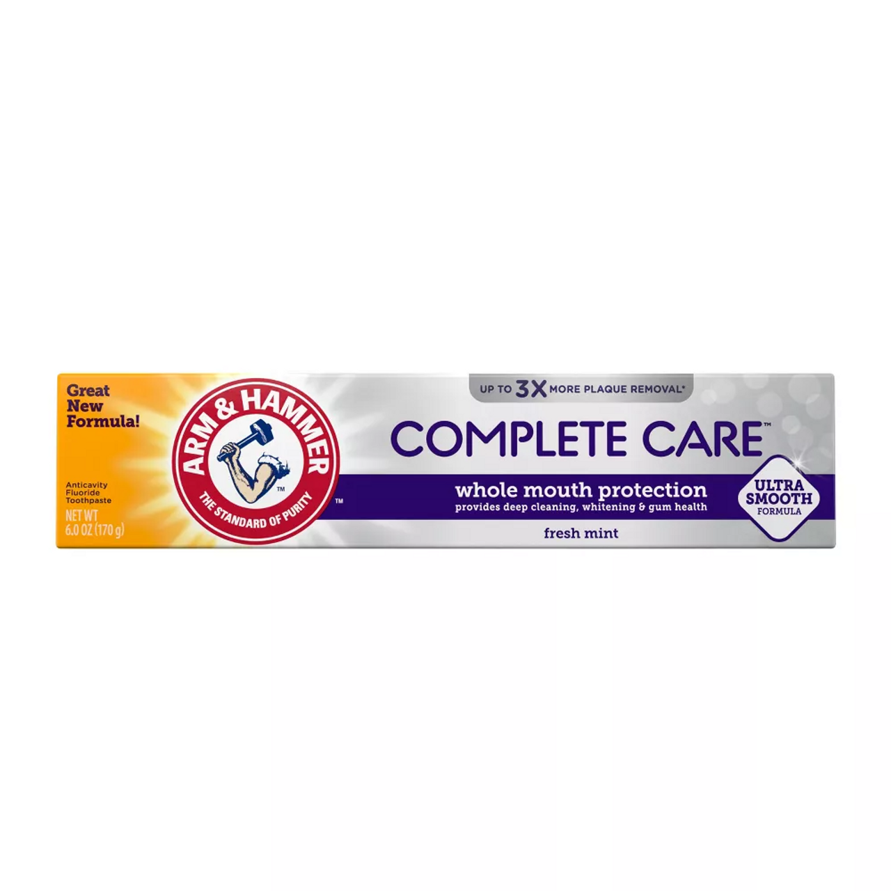 Arm & Hammer Complete Care Fluoride Toothpaste Plus Extra Whitening, Mint, 6 Oz