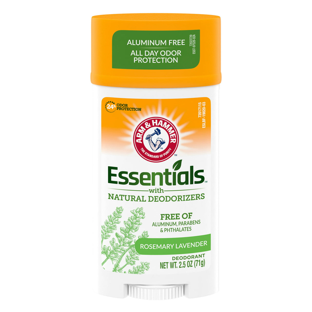 Arm & Hammer Essentials Fresh Rosemary Lavender Natural Deodorant Wide Stick, 2.5 Oz