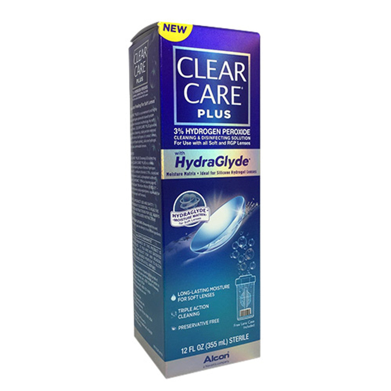 Clear Care Plus Cleaning and Disinfecting Solution with HydraGlyde - 12 oz