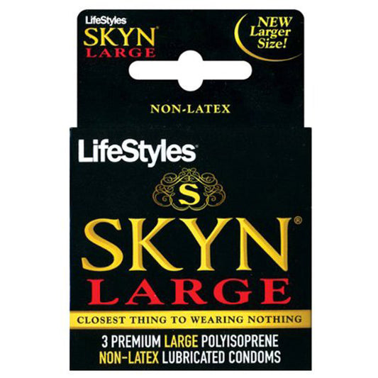 Lifestyles Skyn Non-Latex Lubricated Condoms, Large - 3 ea