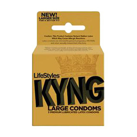 LifeStyles Kyng Large Latex Premium Lubricated Condoms - 3 ea/6 pack