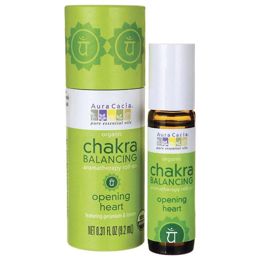 Aura Cacia Organic Chakra Balancing Aromatherapy Roll-On, Opening Heart, 0.31 oz