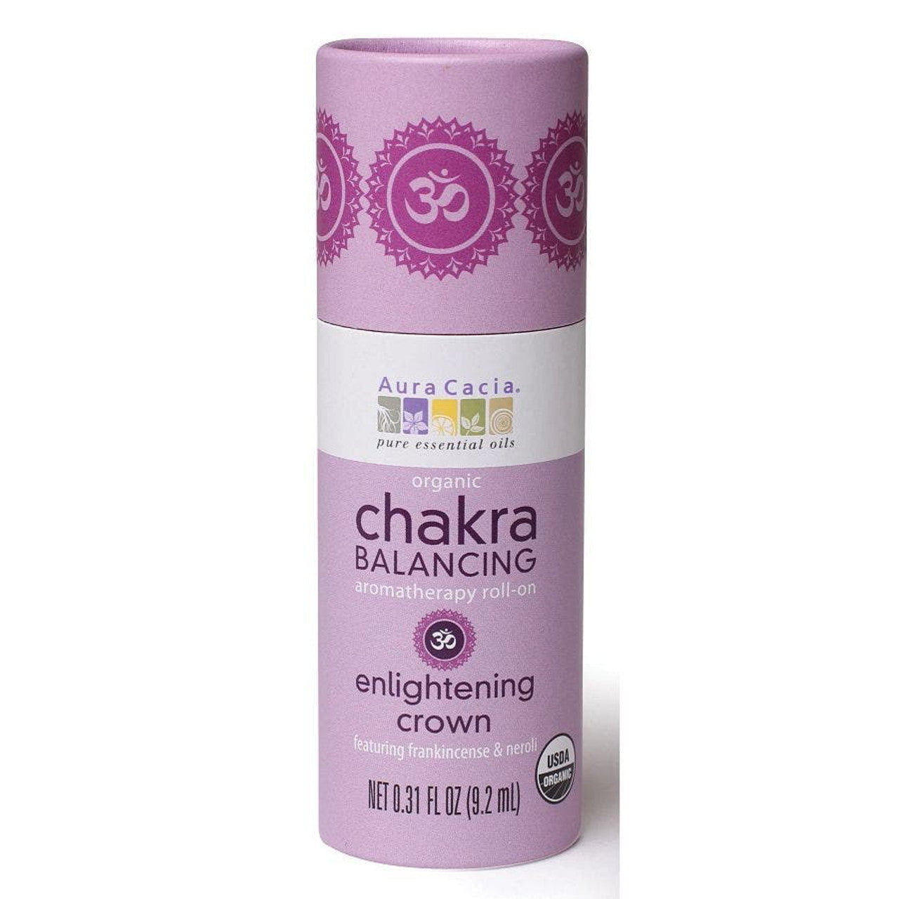 Aura Cacia Organic Chakra Balancing Aromatherapy Roll-On, Enlightening Crown, 0.31 oz