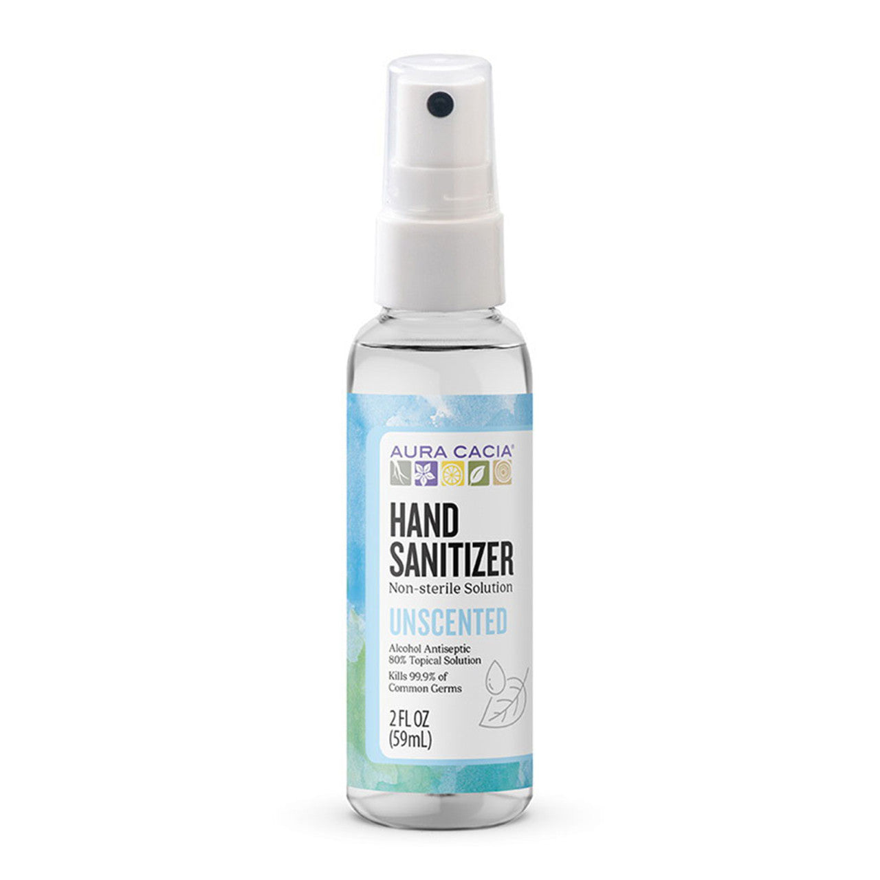 Aura Cacia Hand Sanitizer, Unscented, 2 Oz