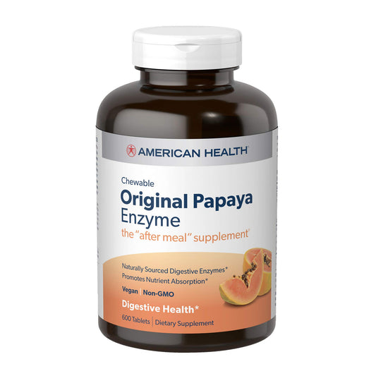 American Health Original Papaya Enzyme Chewable Tablets, 600 Ea