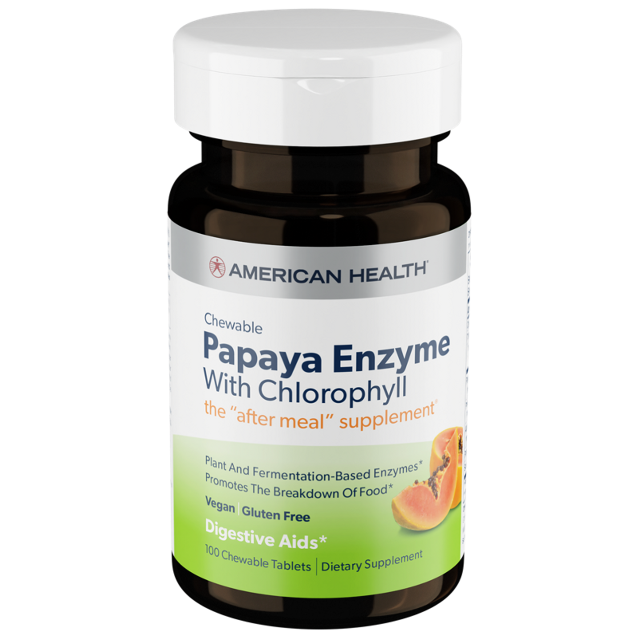 American Health Papaya Enzyme With Chlorophy Ll Chewable Tablets, 100 Ea