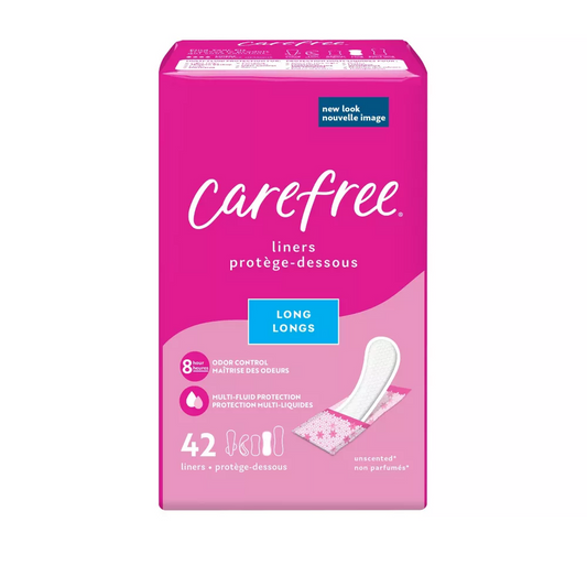 Carefree Acti-Fresh Body Shape Pantiliners Long To Go Unscented Liners, 42 Ea