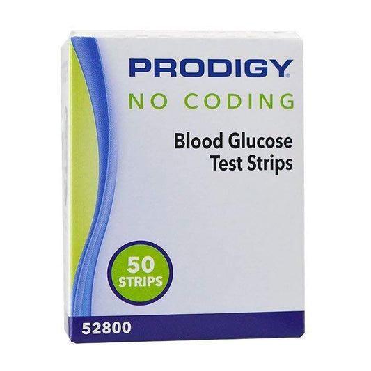 Prodigy No Coading Blood Glucose Test Strips, 50 Ea