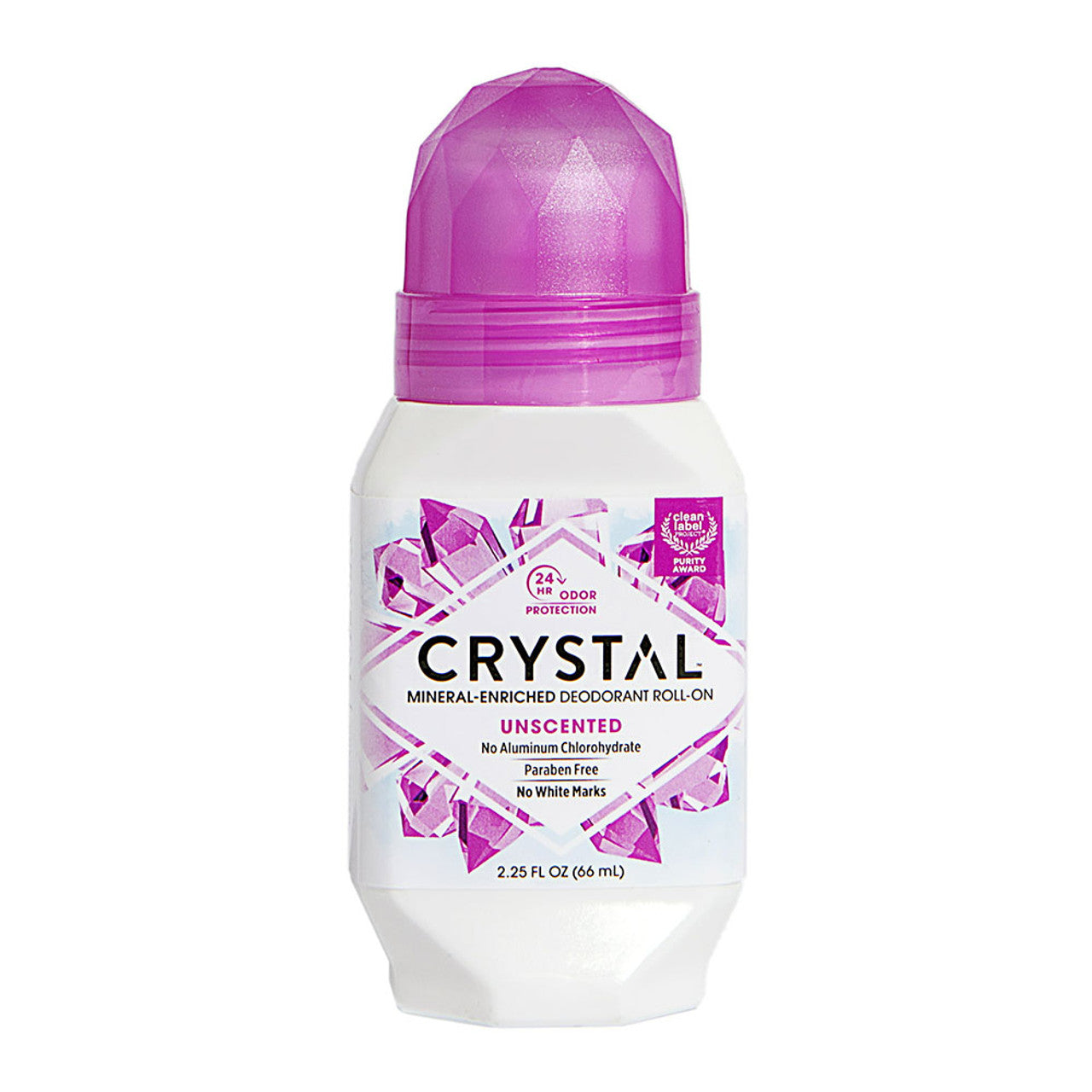 Crystal Mineral Body Deodorant Roll-On, Unscented, 2.25 oz