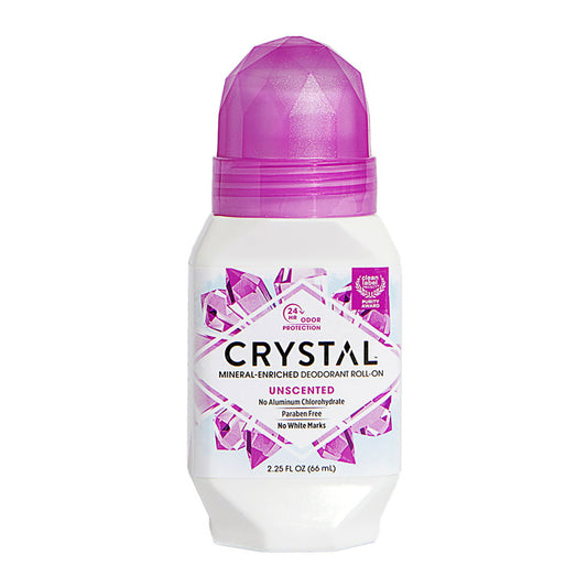 Crystal Mineral Body Deodorant Roll-On, Unscented, 2.25 oz