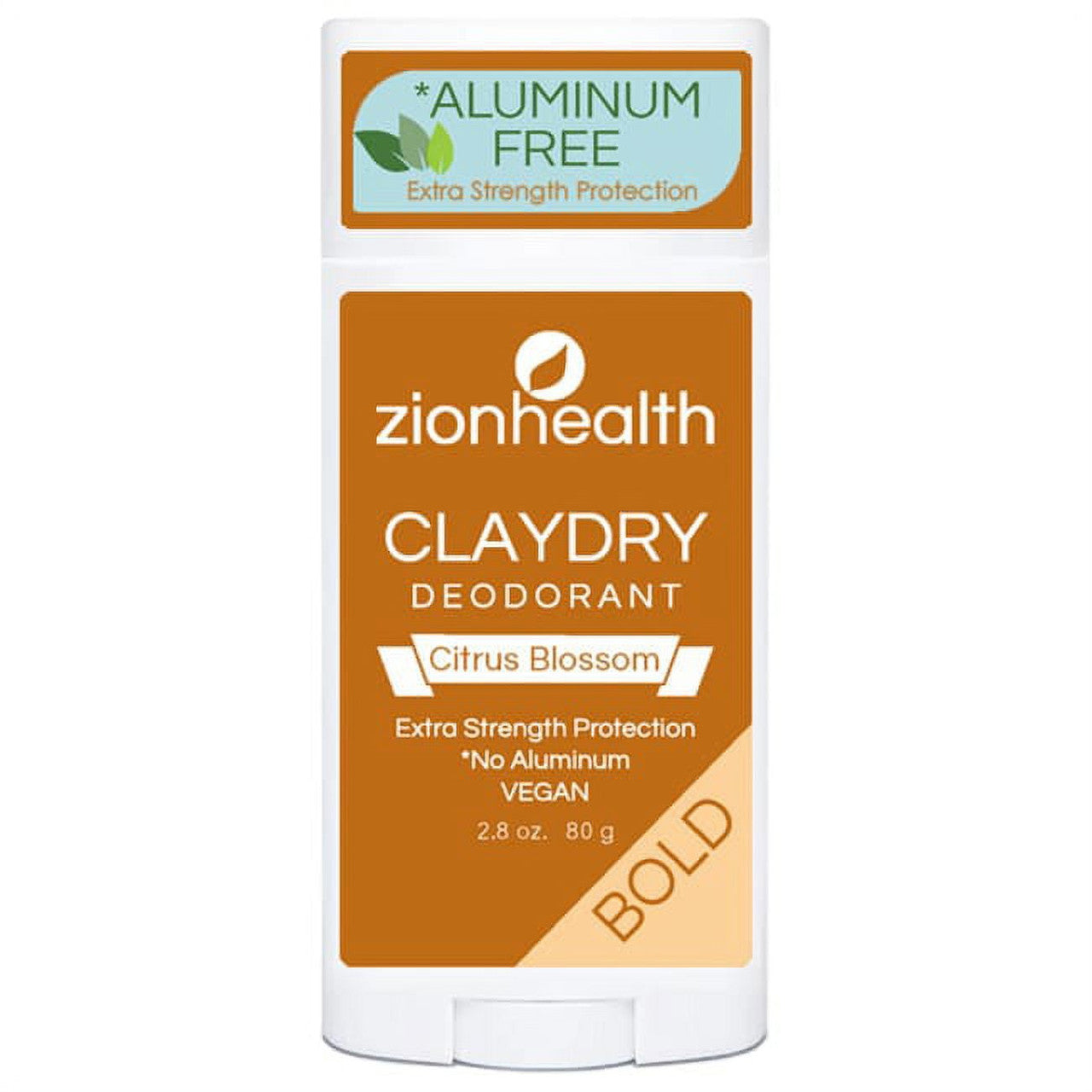 Zion Health Adama Clay Dry Deodorant Stick, Citrus Blossom, 2.8 Oz