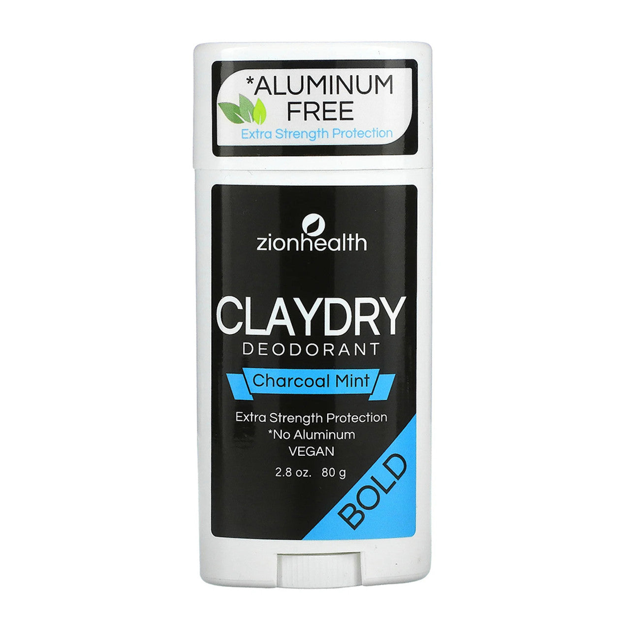 Zion Health Clay Dry Charcoal Mint Deodorant, Bold, 2.8 Oz