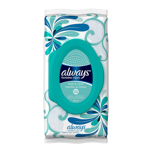 Always Feminine Wipes, Fresh And Clean Scent, 32 Ea