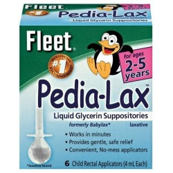 Pedia-Lax Liquid Glycerin Suppositories, 6 Count