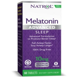 Natrol Advanced Sleep Melatonin Tablets, Maximum Strength, 60 Count