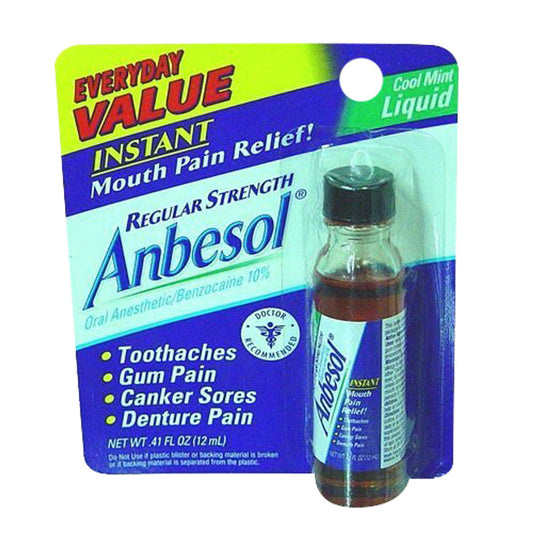 Anbesol Liquid Regular Strength Oral Anesthtic Cool Mint - 0.31 Oz