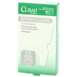 Curad Butterfly Bandages 1.75X3 & 8, 12 count