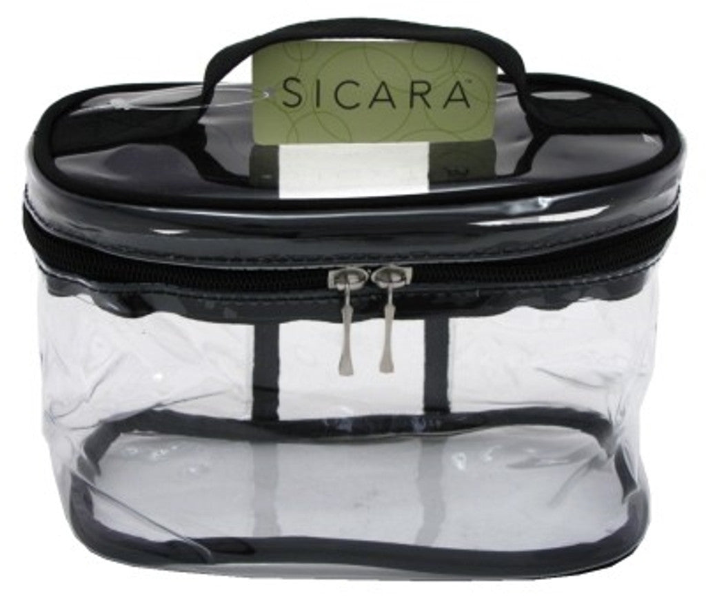 BL Sicara Clear Cosmetic Bag Oval Train Case (5.5X7.5X4) - Pack of 3