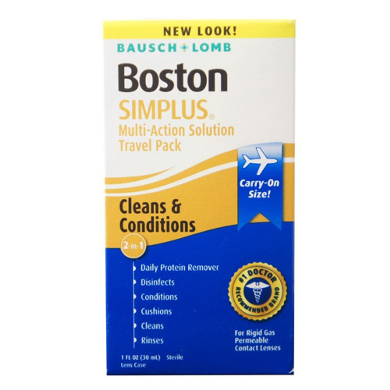 Boston Simplus Multi Action Contact Lens Solution, Travel Kit By Bausch And Lomb - 1 Oz