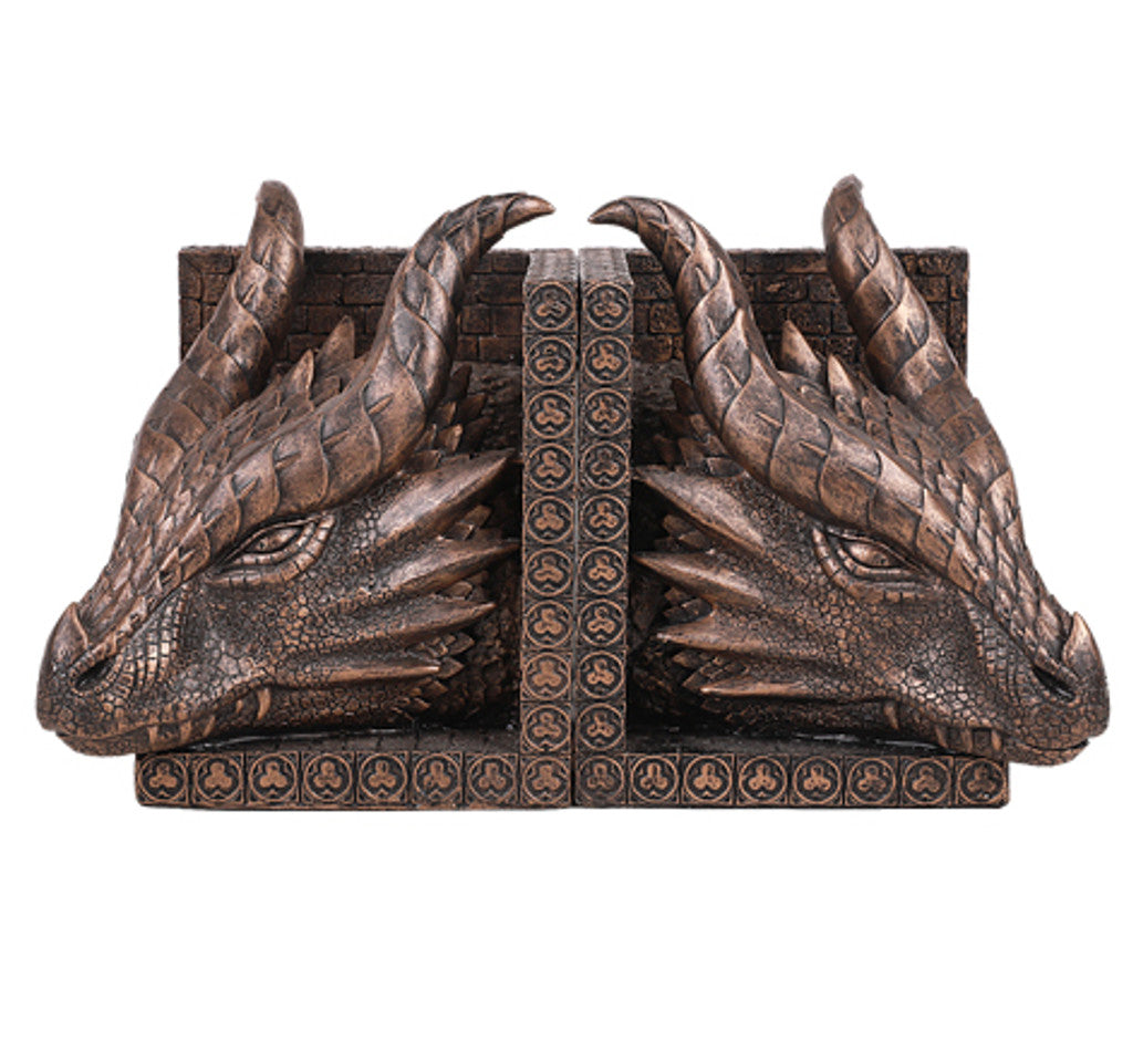 Bronze Dragons Hand Painted Resin Bookends