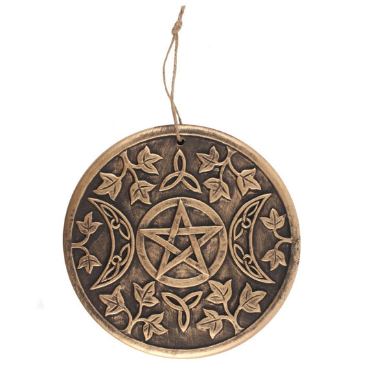 Bronze Triple Moon Terracotta Wall Plaque