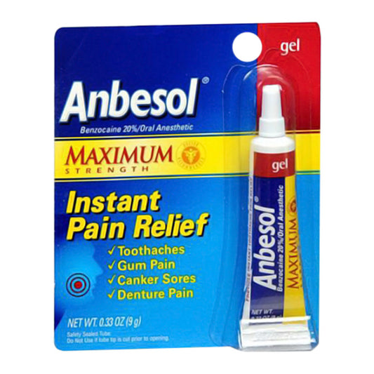 Anbesol Liquid Oral Anesthetic Maximum Strength Gel - 0.25 Oz