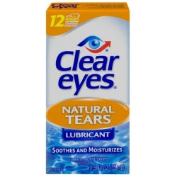 Clear Eyes Eye Drops, Natural Tears Lubricant, 0.5 oz