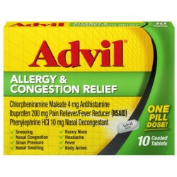 Advil Allergy Congestion Relief Coated Tablets 10 Tabs by Advil