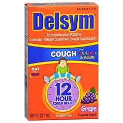 Delsym Cough Suppressant for Children and Adults Grape, 3 oz