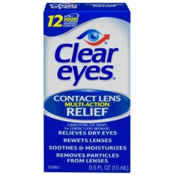 Clear Eyes Contact Lens Multi-Action Relief Eye Drops, 0.5 oz