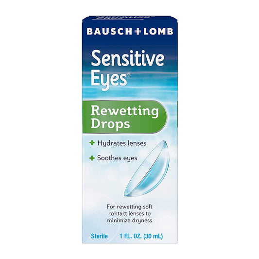 Sensitive Eyes Drops For Rewetting Soft Lenses To Minimize Dryness - 1 Fl Oz (30 Ml)